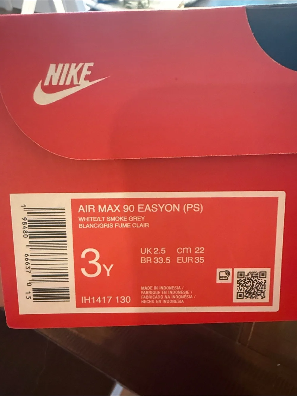 Nike Kids' Air Max 90 Eason(PS) in Light Gray, Black & Neon Green